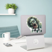 Sticker Humour macabre de zombie putride (Ordinateur portable sur le bureau)