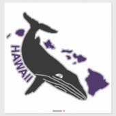 Sticker Humpback Hawaii Purple Islands (Feuille)