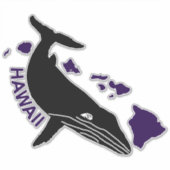 Sticker Humpback Hawaii Purple Islands (Devant)