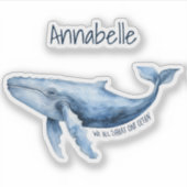 Sticker Humpback Whale Ocean Conservation Personnalisé (Devant)