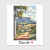 Sticker Hunter Valley Australia Travel Art Vintage (Feuille)