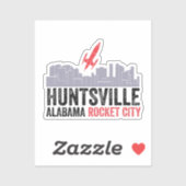 Sticker Huntsville Alabama Rocket City (Feuille)