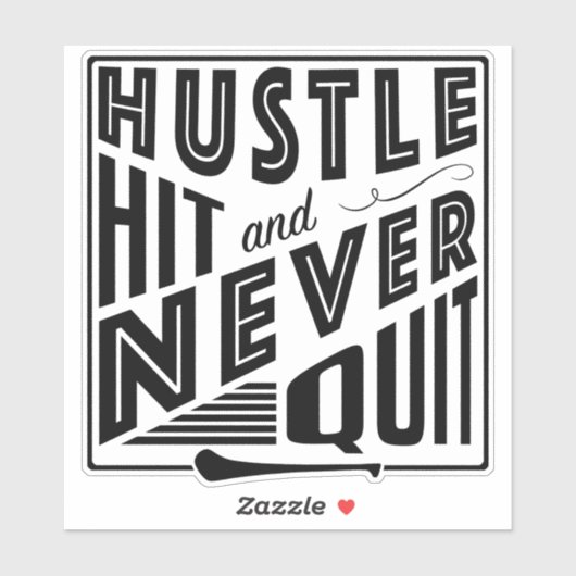Sticker Hurler, Hustle Hit & Never Quit, GAA Jeux Gaelic (Feuille)