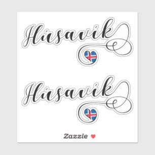 Sticker Húsavík Heart, I Love Húsavík, Islande