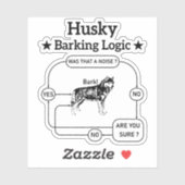 Sticker Husky Barking Logic Funny Chien Sibérien Sarcastiq (Feuille)