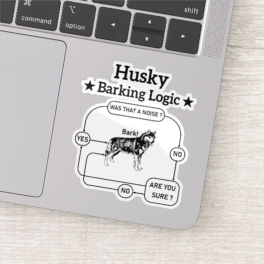 Sticker Husky Barking Logic Funny Chien Sibérien Sarcastiq (Détail)