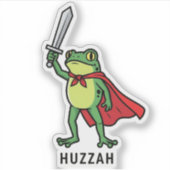 Sticker Huzzah Frog Chevalier Drôle Citation mème épée (Devant)