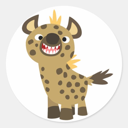 Sticker Hyena Cartoon Doux et Souriant (Devant)