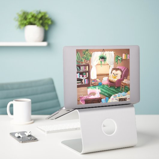 Sticker Hygge Hedgehog (Ordinateur portable sur le bureau)
