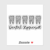 Sticker Hygiéniste dentaire | RDH Dentist Léopard dents ca (Feuille)