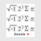 Sticker i 8 sum pi - Je mange une tarte - Forme de mathéma (Feuille)