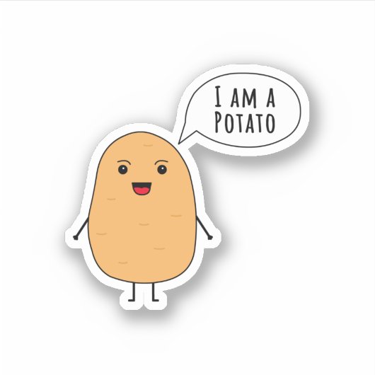 Sticker I a potato (Devant)