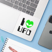Sticker I Alien Heart UFO (Ordinateur portable avec iPhone)