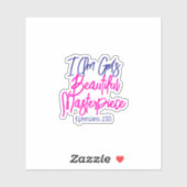Sticker I Am God's Beautiful Masterpiece Bible Verse (Feuille)