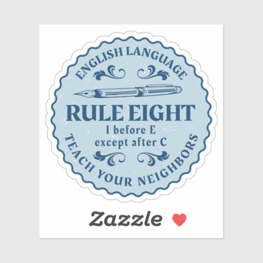 Sticker I avant E sauf après C Règle drôle (Feuille)