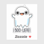 Sticker I Boo-lieve Funny Positive Ghost Pun (Feuille)
