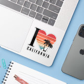 Sticker I ♥ California Retro (Ordinateur portable avec iPhone)