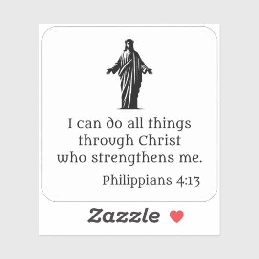 Sticker I Can Do All Things Through Christ (black) (Feuille)