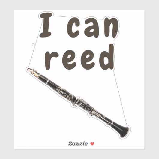 Sticker I Can Reed : Clarinet (Feuille)
