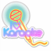 Sticker i coeur karaoké chanter microphone musique (Devant)