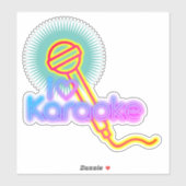 Sticker i coeur karaoké chanter microphone musique (Feuille)