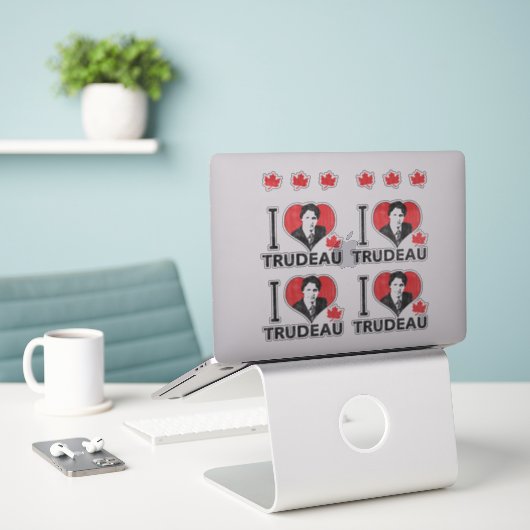 Sticker I Coeur Trudeau Contour Cut Set (Ordinateur portable sur le bureau)
