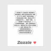 STICKER I COMMAND WEALTH. NOT OPINIONS. (Feuille)