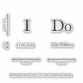 Sticker I Do Bride Mariage Chaussure Personnalisée Vinyl S (Devant)