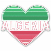 Sticker I Heart Algérie, couleurs du drapeau algérien (Devant)