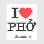 Sticker I Heart (Amour) Pho (Feuille)