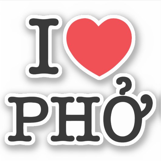 Sticker I Heart (Amour) Pho (Devant)