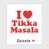 Sticker I Heart (Amour) Tikka Masala (Feuille)