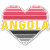 Sticker I Heart Angola, couleurs du drapeau angolais (Devant)