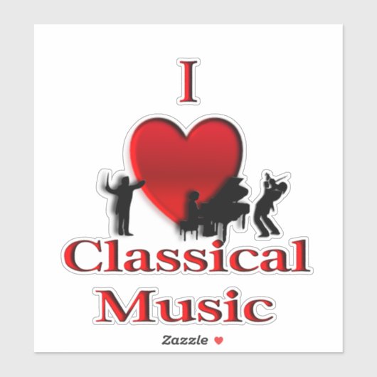 Sticker I Heart Classical Music (Feuille)