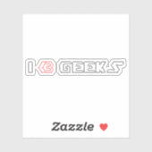 Sticker I Heart Geek ASCII ART (Feuille)