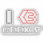 Sticker I Heart Geek ASCII ART (Devant)