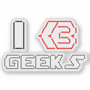 Sticker I Heart Geek ASCII ART