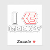 Sticker I Heart Geek ASCII ART (Feuille)