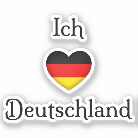Sticker "I heart Germany" "J'aime l'Allemagne" German (Recto)