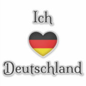 Sticker "I heart Germany" "J'aime l'Allemagne" German (Devant)