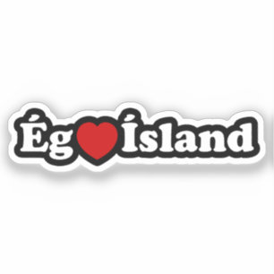 Sticker I Heart (Love) Islande [Ég Elska Ísland] Islandais
