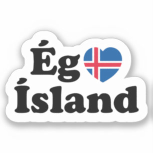 Sticker I Heart (Love) Islande [Ég Elska Ísland] Islandais