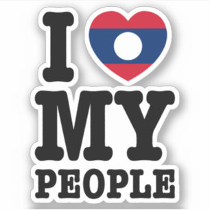 Sticker I Heart (Love) My Lao People