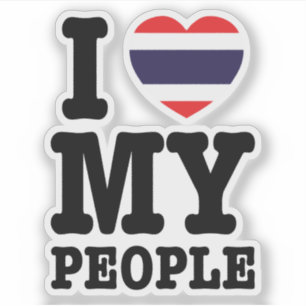 Sticker I Heart (Love) My Thai People