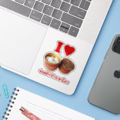 Sticker I Heart [Love] Riz Sticky [Khao Niao] - Thai Isan (Ordinateur portable avec iPhone)