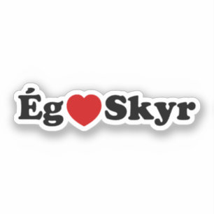 Sticker I Heart (Love) Skyr [Ég Elska Skyr] Islandais