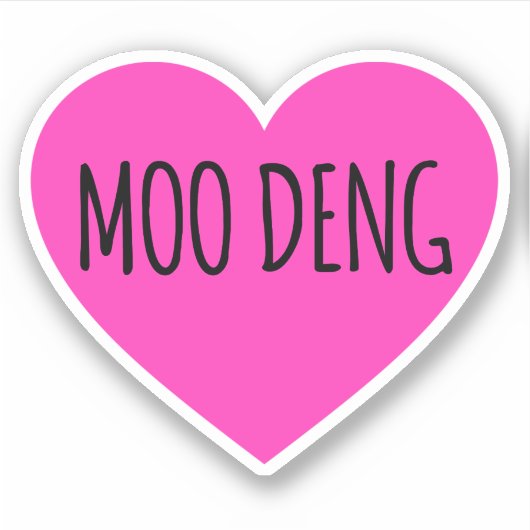 Sticker I Heart Moo Deng - Baby Hippo Moo Deng (Devant)