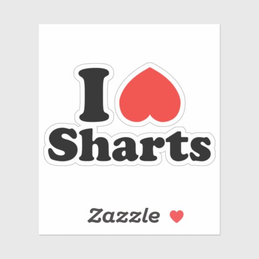 Sticker I Heart Sharts (Feuille)