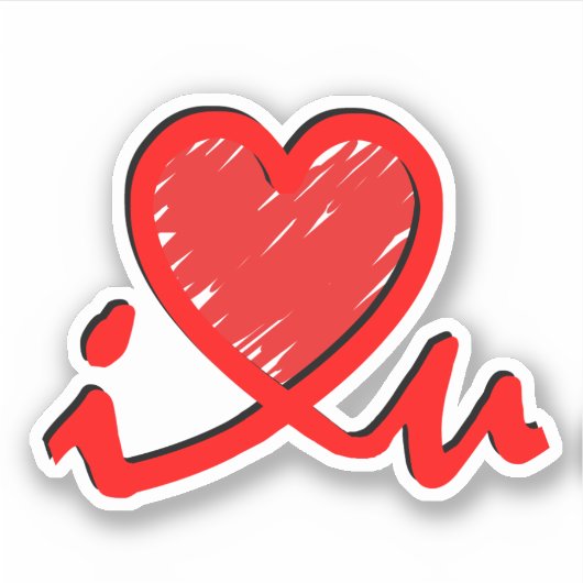 Sticker I Heart U - Love  (Devant)