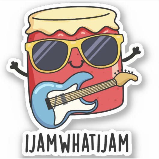 Sticker I Jam What I Jam Funky Music Food Pun (Devant)